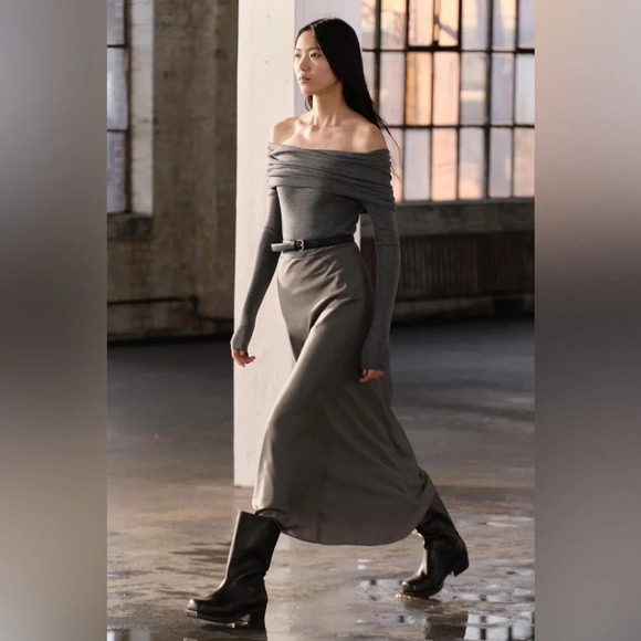 ZARA WOOL BIAS SKIRT - Picture 6 of 11